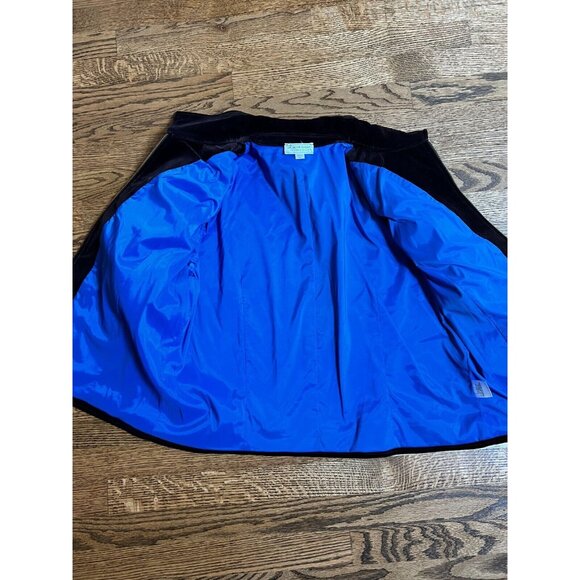 Vintage St. John Sport Womens Brown Velour Gold Zip Up Lined Jacket Sz XL Retro - Picture 11 of 16